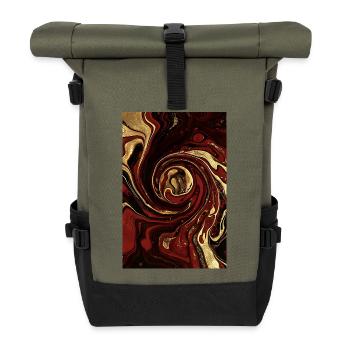 Abstract Germany Fluid Art Part 1. - Roll Top Backpack - olive/black - Front