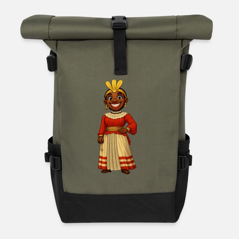 Braulia géante - Sac à dos roll top - olive/noir