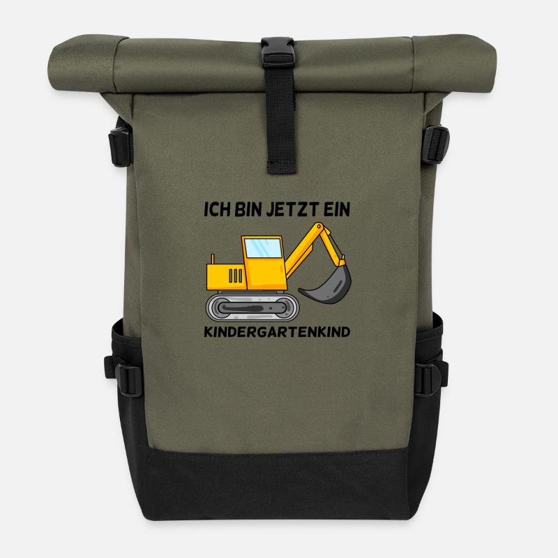 Kindergarten - Rolltop Rucksack - Olive/Schwarz