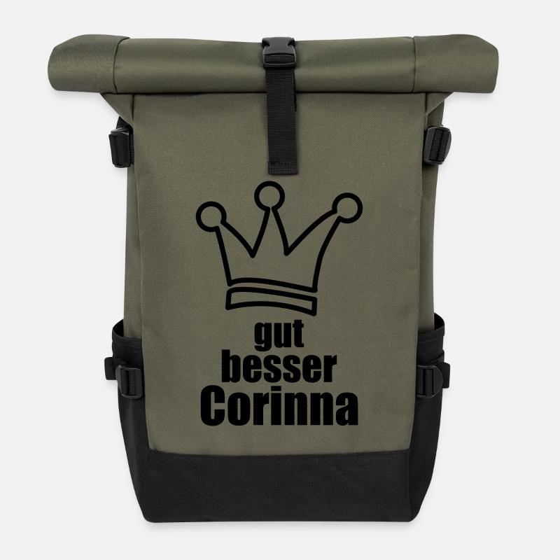 Corinna - Rolltop Rucksack - Olive/Schwarz