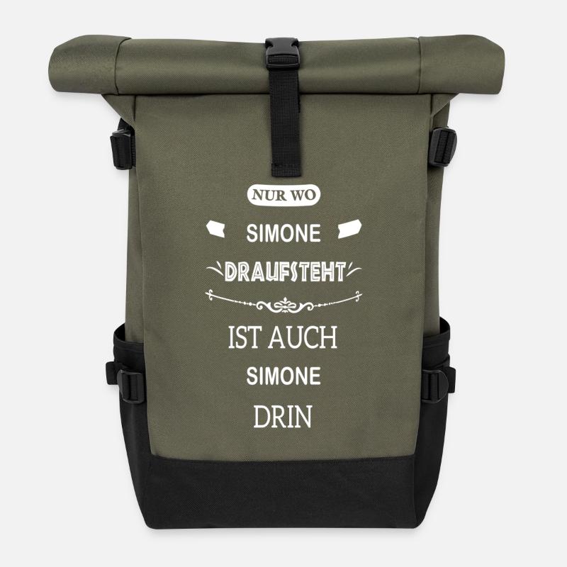 SIMONE - Rolltop Rucksack - Olive/Schwarz