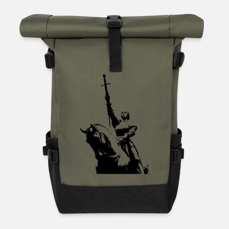 Jehanne d'Arc - Sac à dos roll top - olive/noir