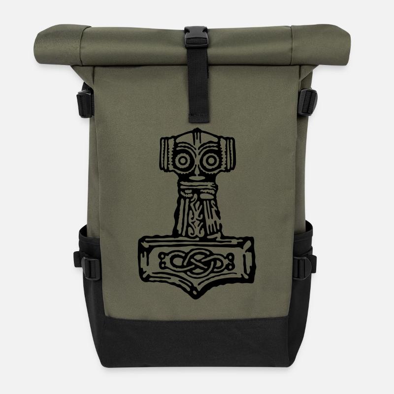 Thor's hammer - Roll Top Backpack - olive/black