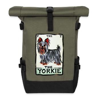 Le Yorkie - Sac à dos roll top - olive/noir - Devant