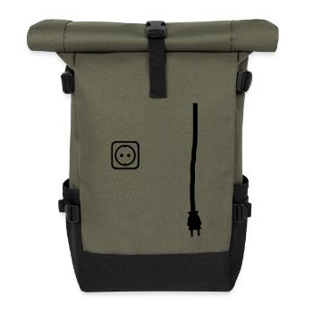 Connector and socket to put power on things - Roll Top Backpack - olive/black - Front