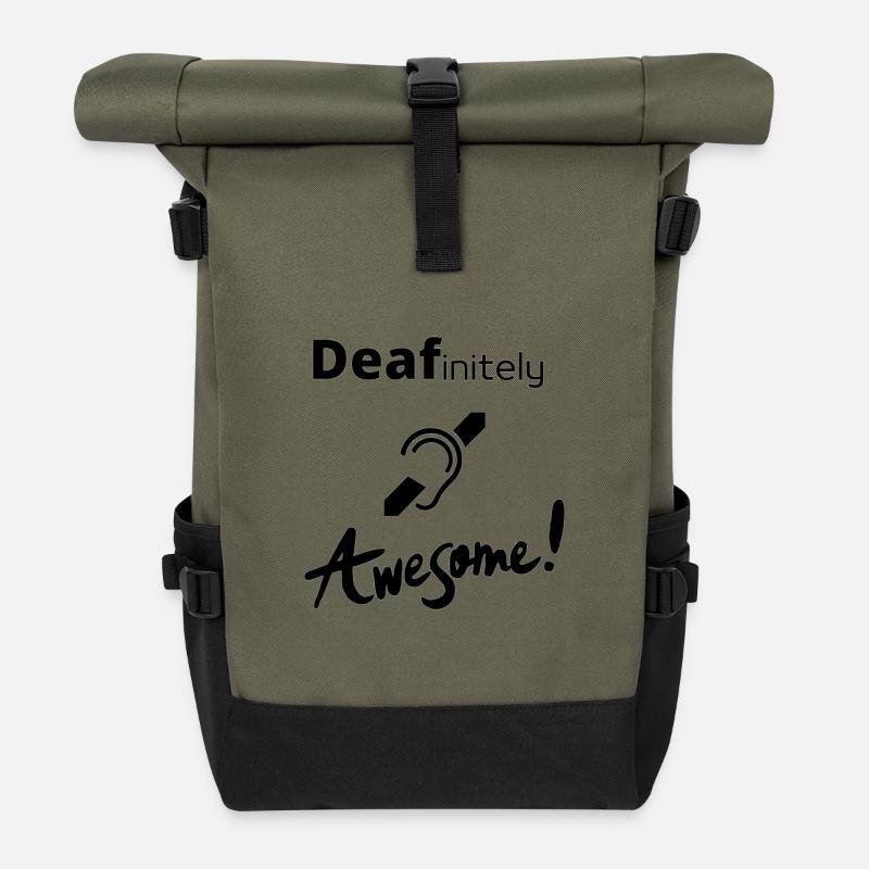 Tee shirt sourd - Sac à dos roll top - olive/noir