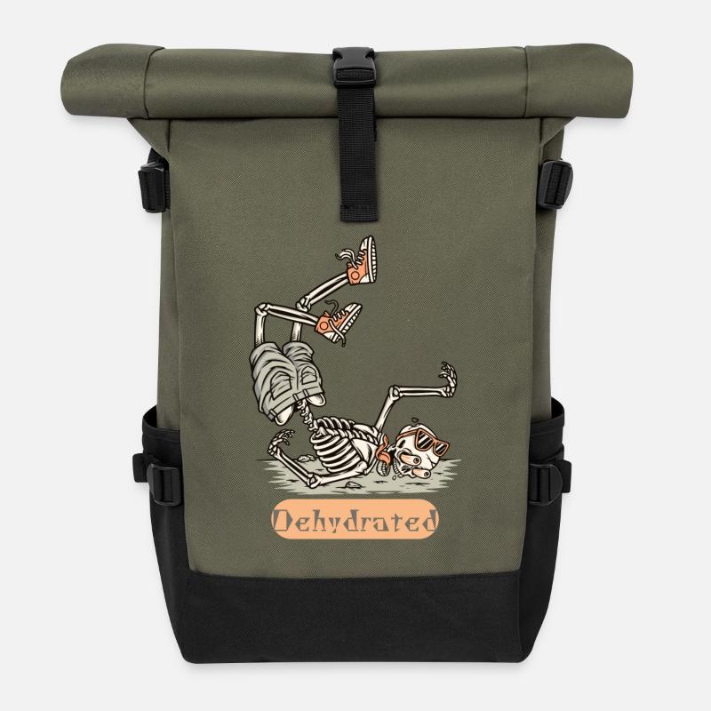 Dehydrated - Sac à dos roll top - olive/noir