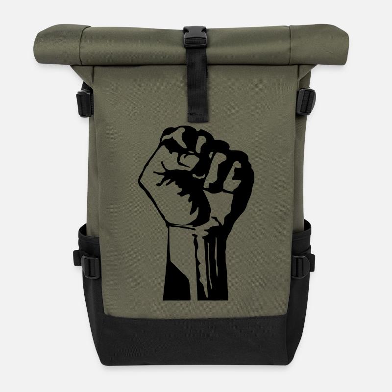 poing - Sac à dos roll top - olive/noir