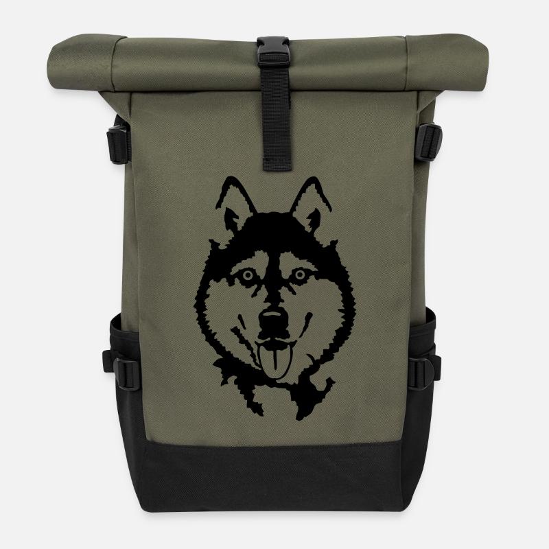 Husky - Rolltop Rucksack - Olive/Schwarz