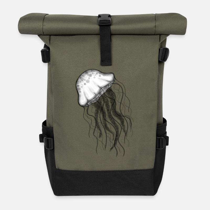 Méduse Méduse - Sac à dos roll top - olive/noir