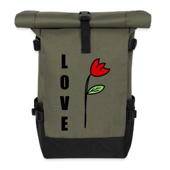 VALENTINE'S DAY. Bachelorette party. I LOVE YOU. I LOVE YOU. LOVE - Roll Top Backpack - olive/black - Front