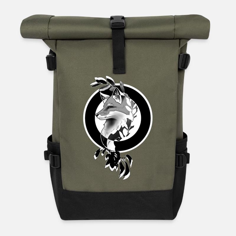 Mondkreis Fuchs - Rolltop Rucksack - Olive/Schwarz