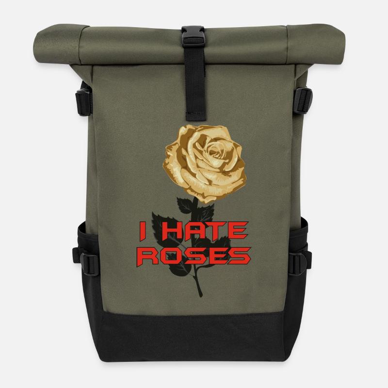 Die Hate Roses - Rolltop Rucksack - Olive/Schwarz