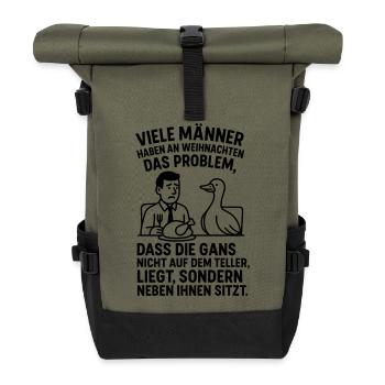 Blague sur les hommes de Noël à l’oie - Sac à dos roll top - olive/noir - Devant