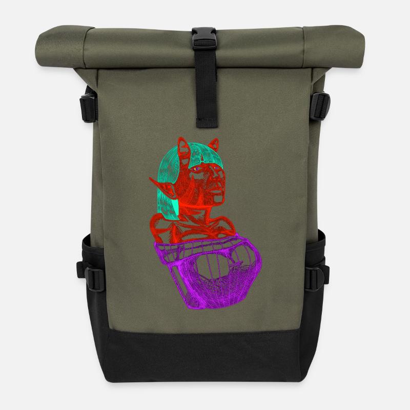 Crimson Demon - Roll Top Backpack - olive/black