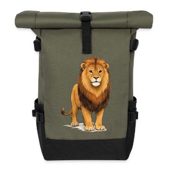 animal lion - Sac à dos roll top - olive/noir - Devant