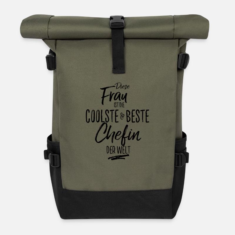 chefin-schwarz - Rolltop Rucksack - Olive/Schwarz