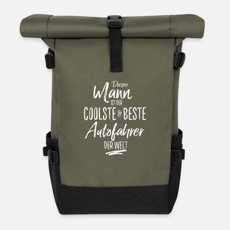 autofahrer - Rolltop Rucksack - Olive/Schwarz