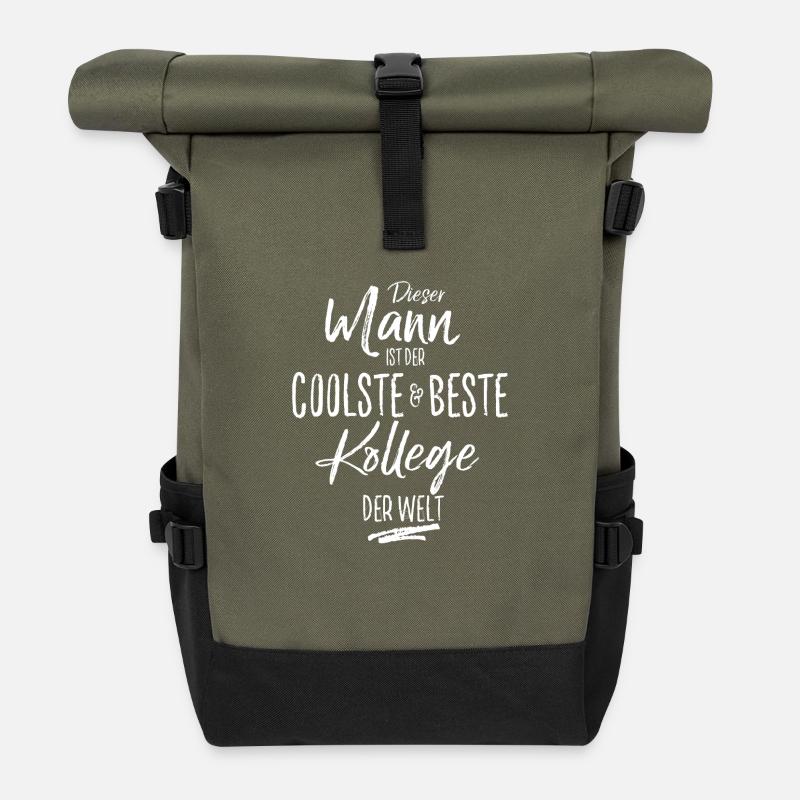Bester Kollege der Welt - Rolltop Rucksack - Olive/Schwarz