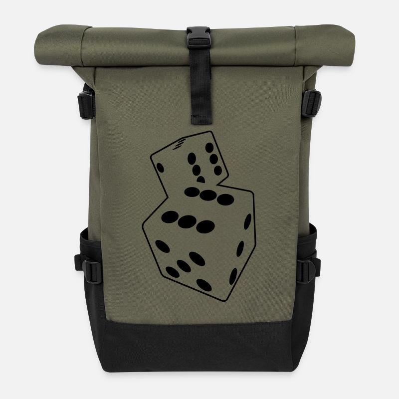 würfel - Rolltop Rucksack - Olive/Schwarz