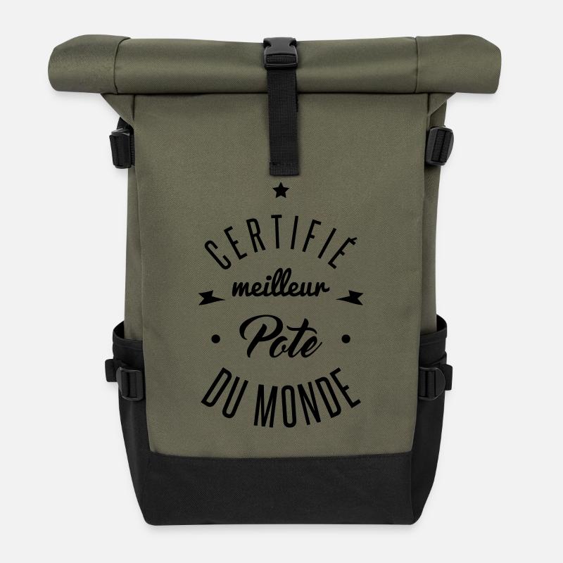 meilleur pote - Sac à dos roll top - olive/noir
