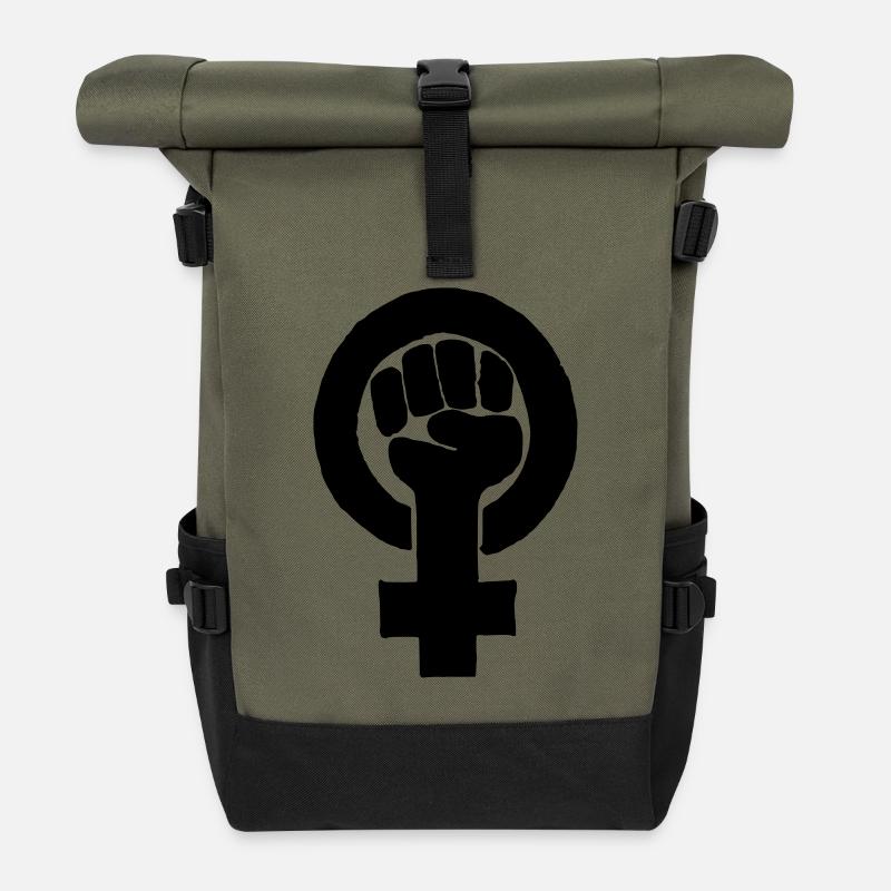women rights | emancipation - Rolltop Rucksack - Olive/Schwarz