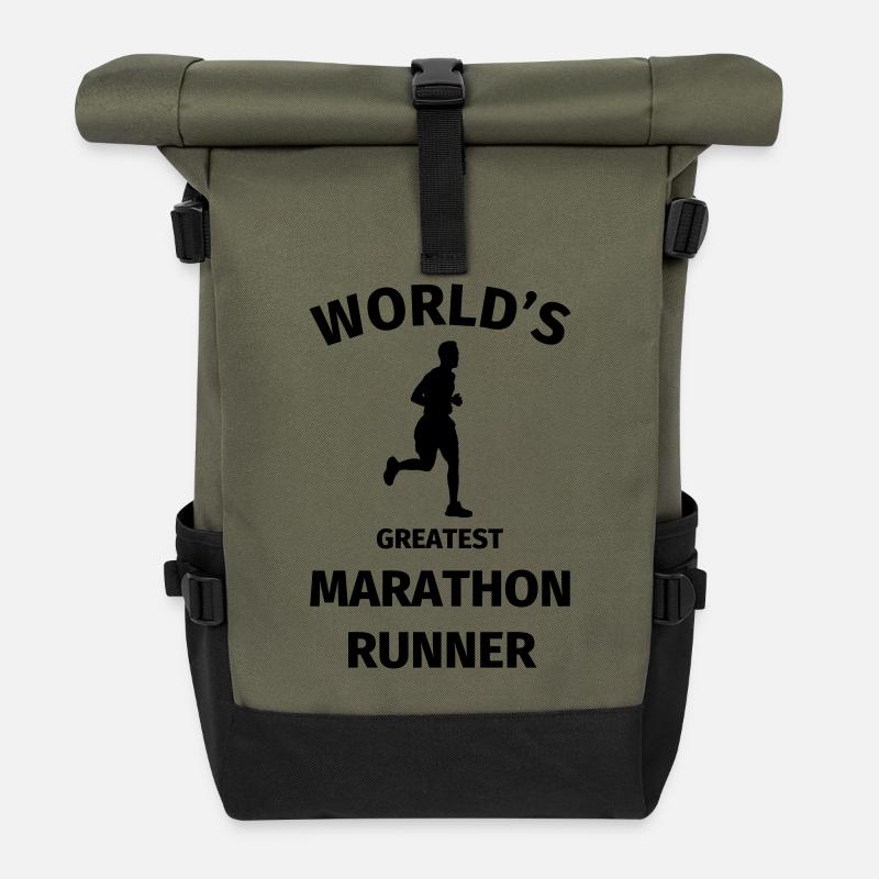 World's Greatest Marathon Runner - Rolltop Rucksack - Olive/Schwarz