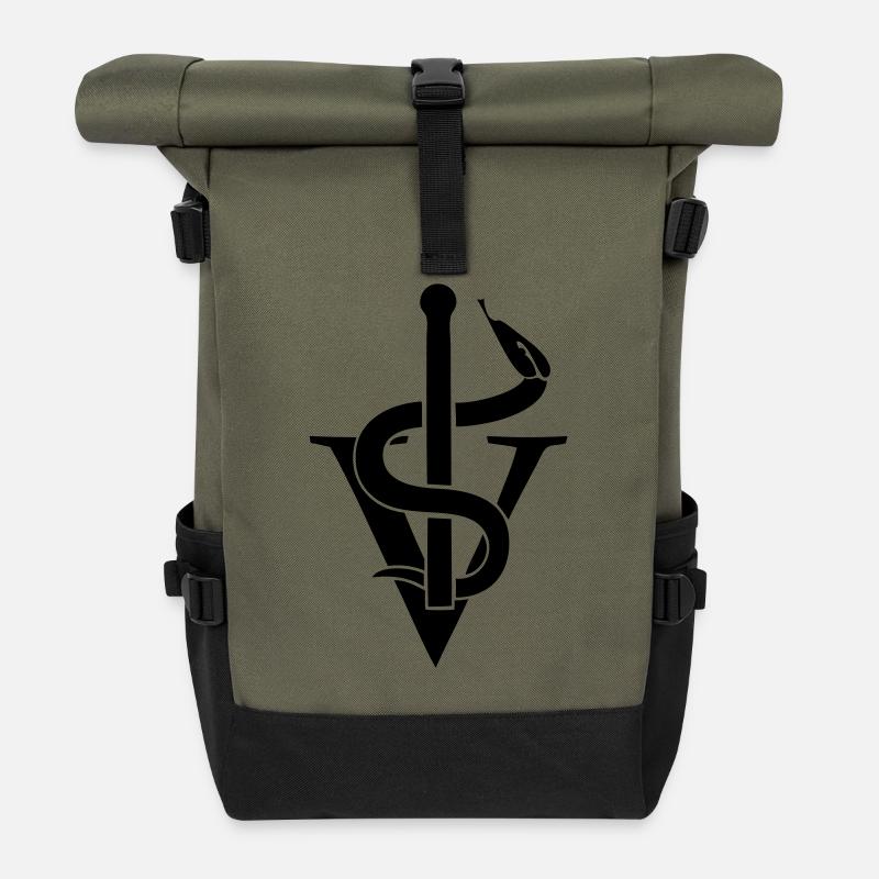 véterinaire - Sac à dos roll top - olive/noir