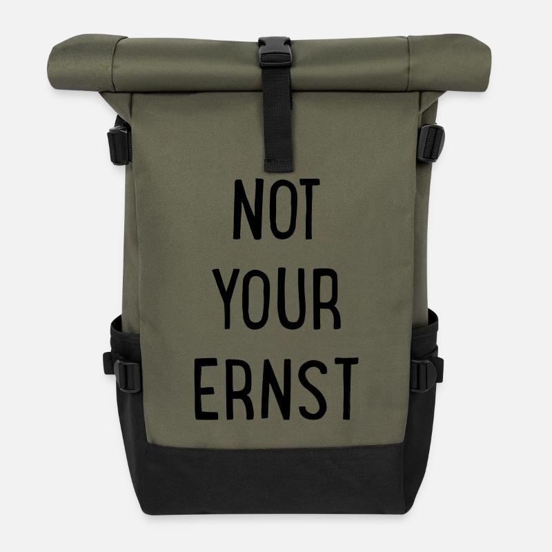 Not your Ernst - Rolltop Rucksack - Olive/Schwarz