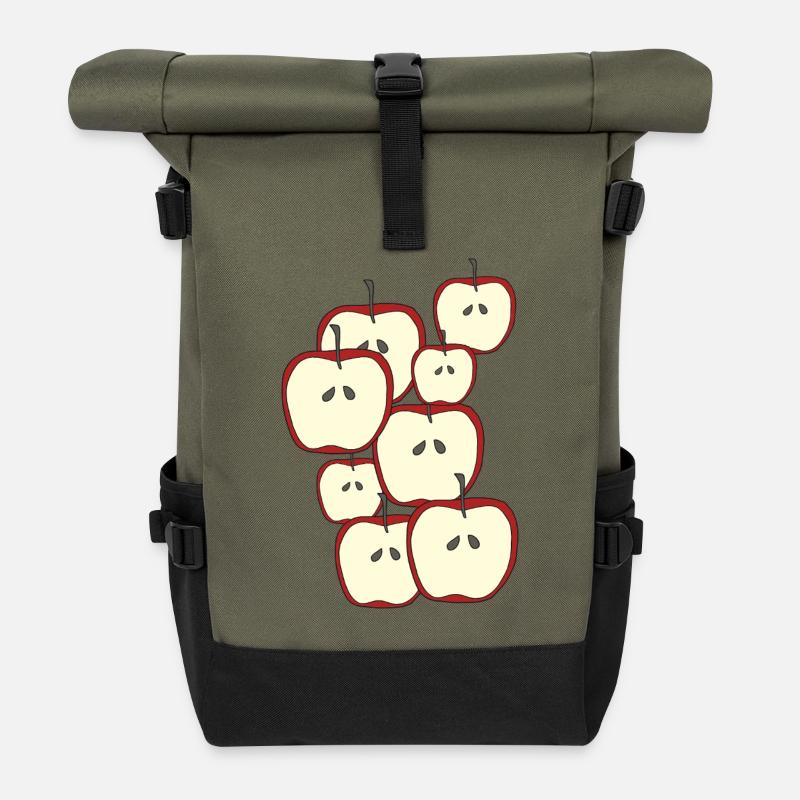 Äpfel Zeit - Rolltop Rucksack - Olive/Schwarz