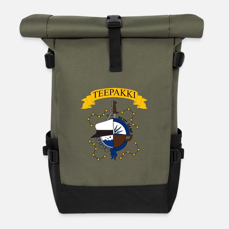 Teebeutel - Rolltop Rucksack - Olive/Schwarz