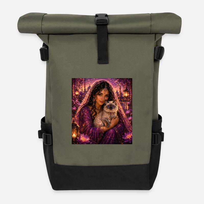 Dream Cat Sweet Magic - Rolltop Rucksack - Olive/Schwarz