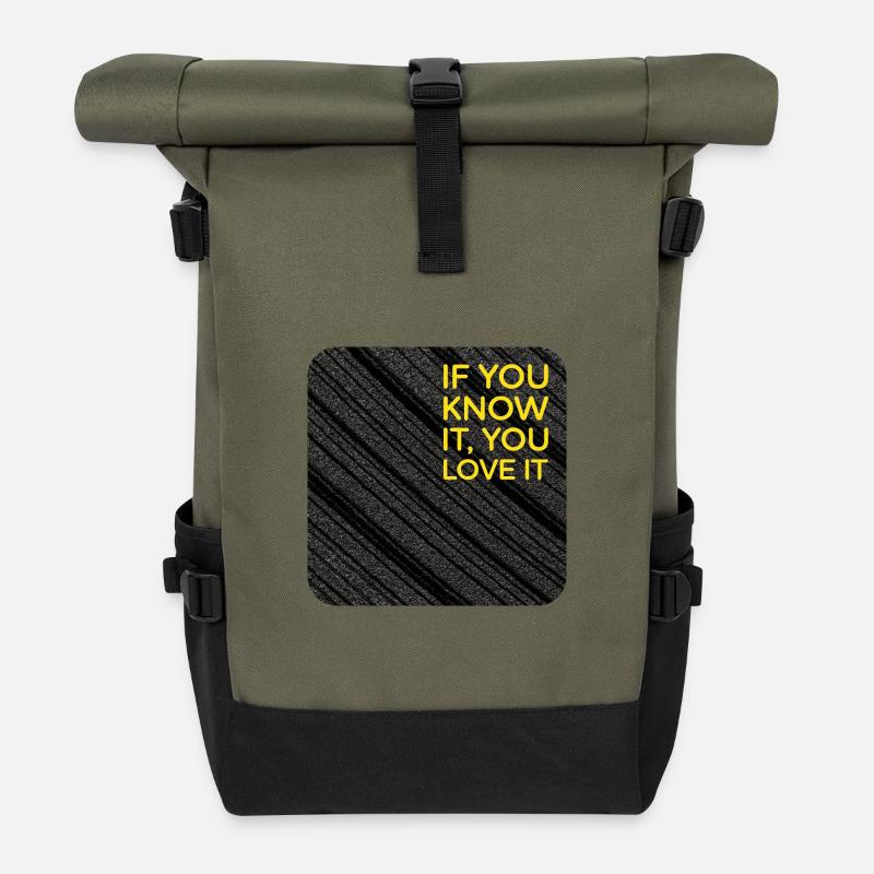 If u know it, you love it - Rolltop Rucksack - Olive/Schwarz