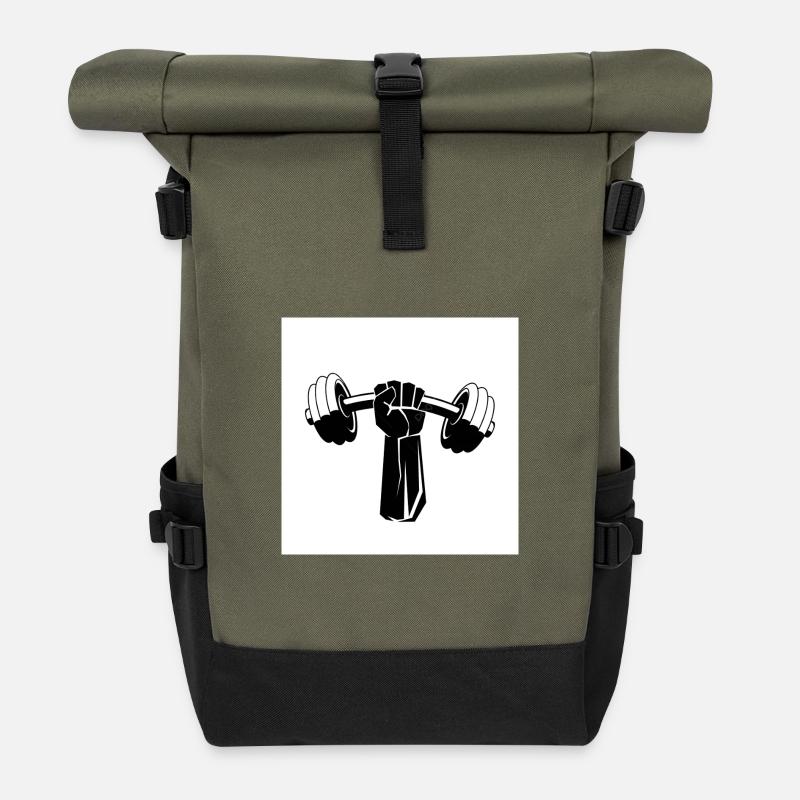 Force de l’haltère Kraftfist - Sac à dos roll top - olive/noir