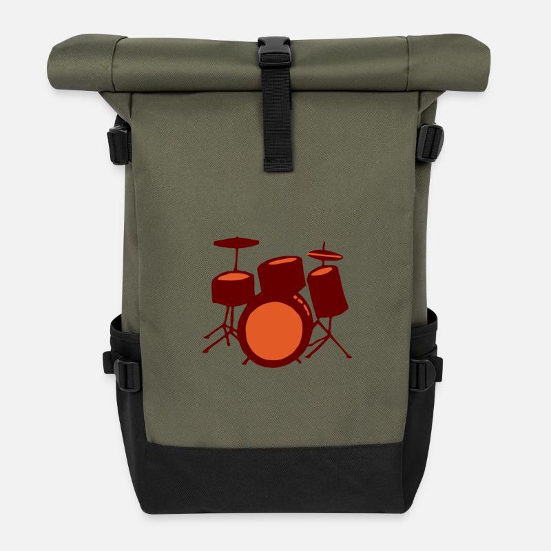 Batterie Crépuscule Rouge-Orange - Roll Top Backpack - olive/black