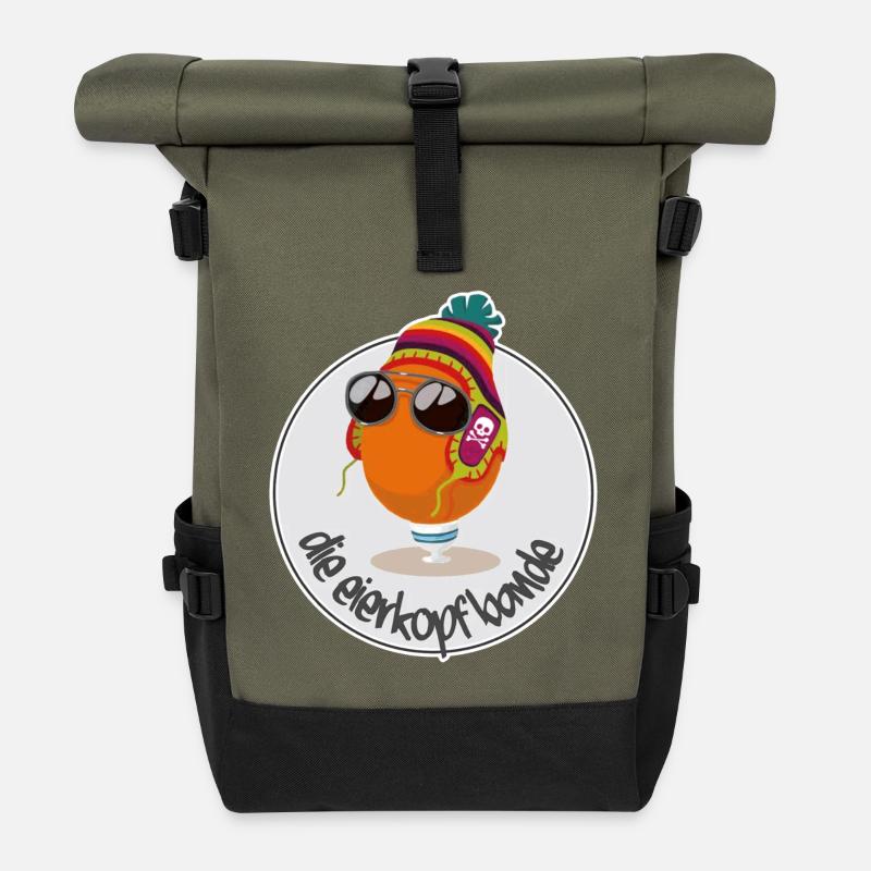 Eierkopfbande Classic - Rolltop Rucksack - Olive/Schwarz
