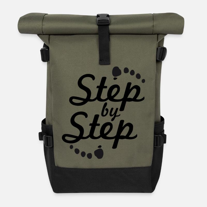 step by step 2 - Roll Top Backpack - olive/black