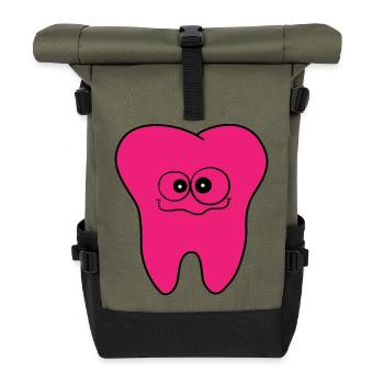 Pratique dentaire dent Logo - Sac à dos roll top - olive/noir - Devant