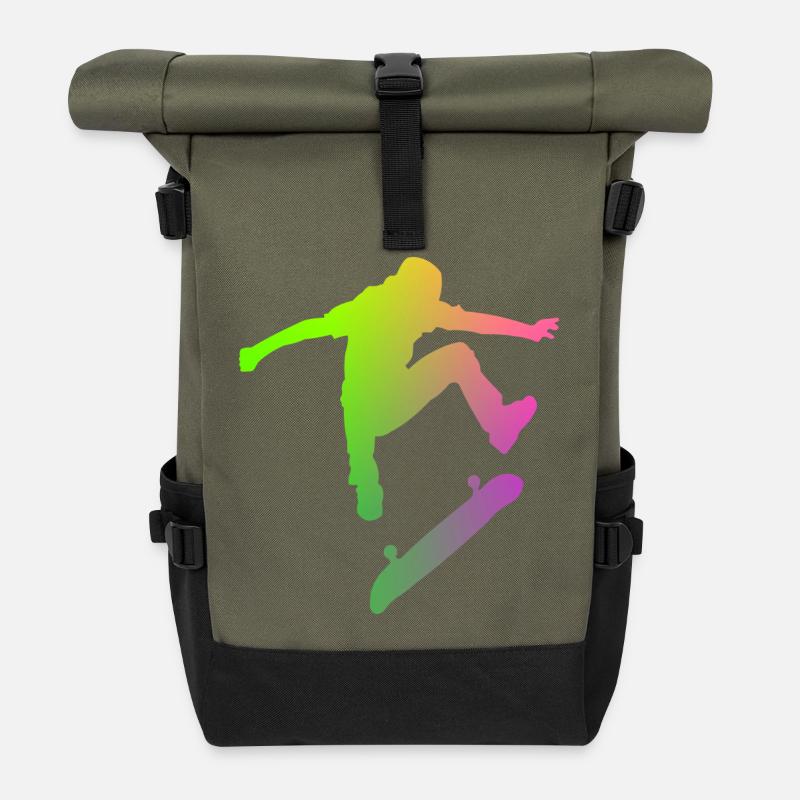 Skater - Rolltop Rucksack - Olive/Schwarz