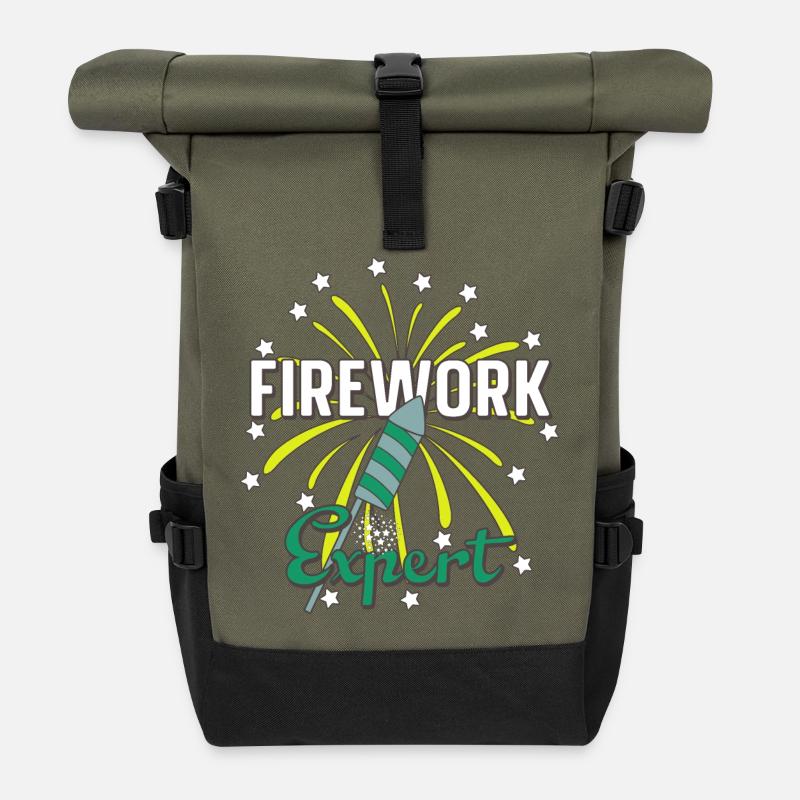 Firework Expert - Rolltop Rucksack - Olive/Schwarz