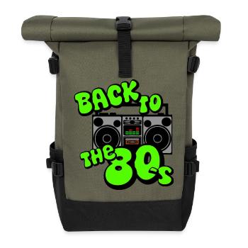Retour au Boombox Neon des années 80 - Sac à dos roll top - olive/noir - Devant