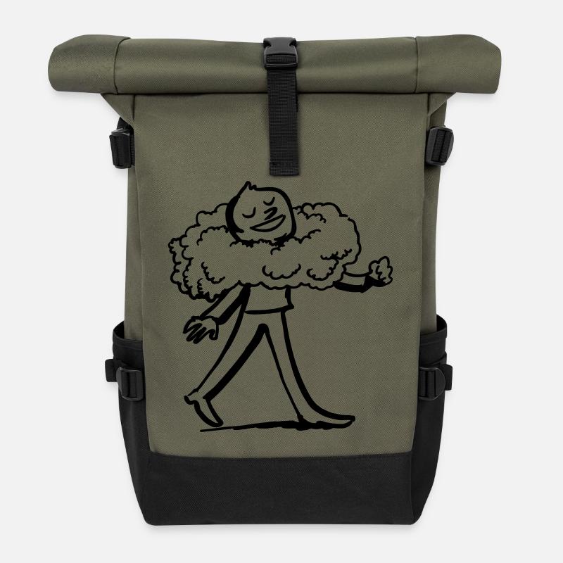 Heiter, beschwingt und verträumt durch´s Leben - Rolltop Rucksack - Olive/Schwarz