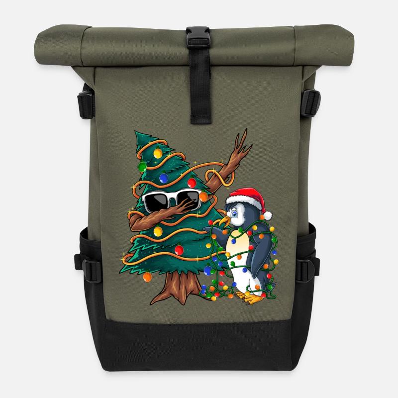 Dapping Tannenbaum -Dapping Weihnachtspullover - Rolltop Rucksack - Olive/Schwarz