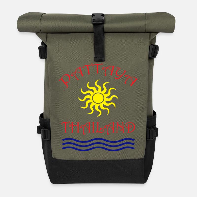 PATTAYA, THAILAND - Rolltop Rucksack - Olive/Schwarz