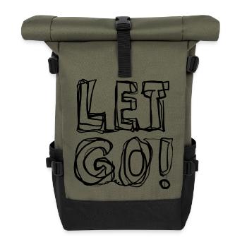 Let go - Roll Top Backpack - olive/black - Front