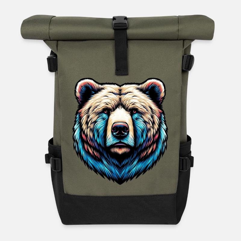 Bär - Rolltop Rucksack - Olive/Schwarz