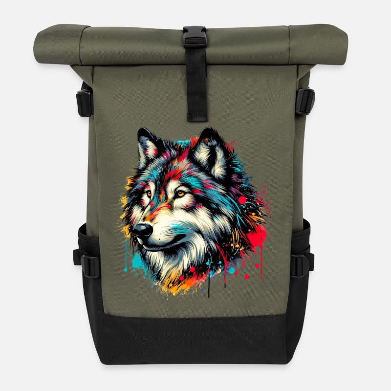 Wolf - Rolltop Rucksack - Olive/Schwarz