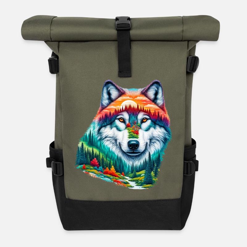 Wolf - Rolltop Rucksack - Olive/Schwarz