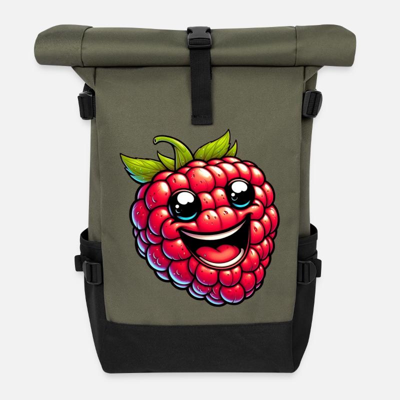 Himbeeren Himbeeren - Rolltop Rucksack - Olive/Schwarz