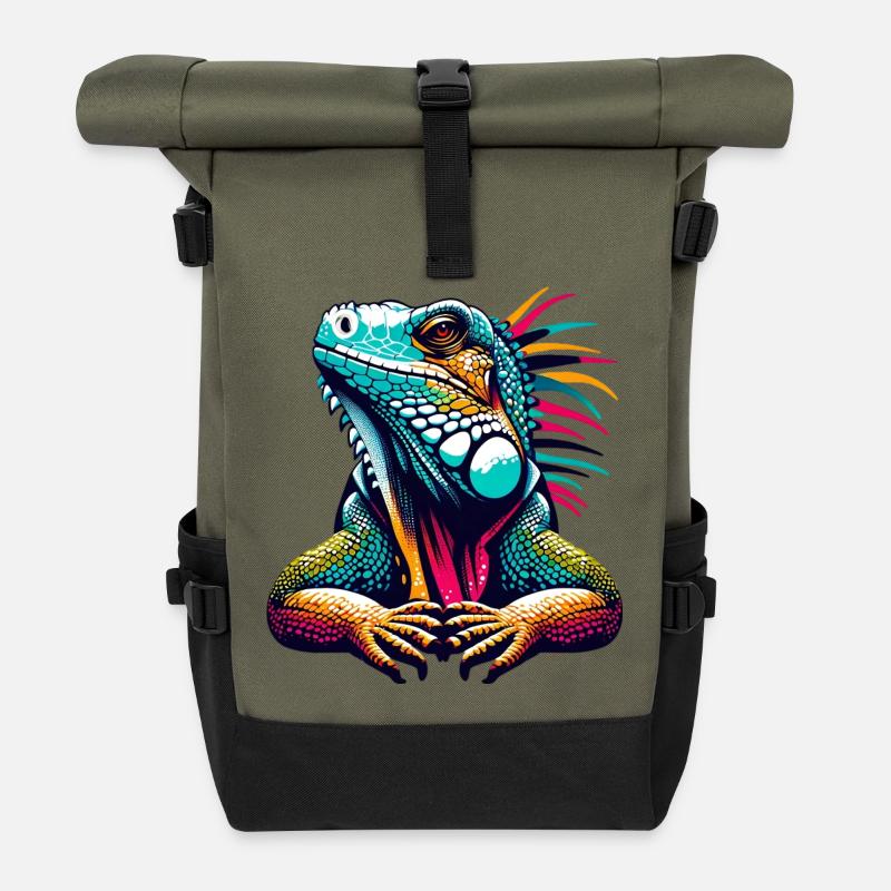 Leguan - Rolltop Rucksack - Olive/Schwarz